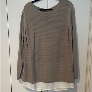Hilary Radley Gray Layered Blouse